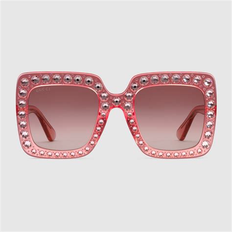 gucci eyewear square-frame acetate sunglasses|Gucci sunglasses with Swarovski crystals.